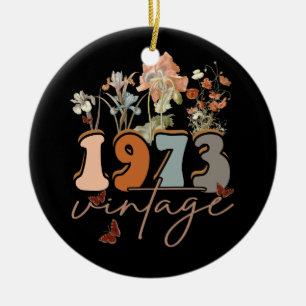 Womens 50 Years Old Vintage 1973 50th Birthday Tee Ceramic Ornament