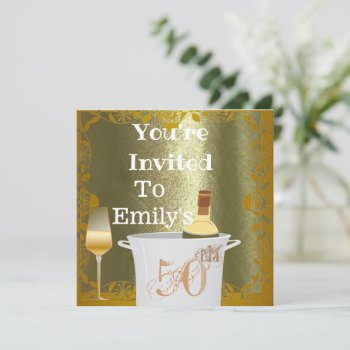 Womens 50th Birthday Invitations Cognac Template by PersonalCustom at Zazzle