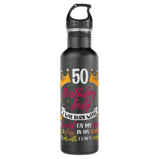 Womens 50th birthday lady gift 50 years old woman stainless steel water bottle