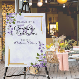 Women's 50th Birthday Party Floral Classic Elegant Foam Board