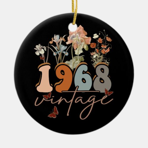 Womens 55 Years Old Vintage 1968 55th Birthday Tee Ceramic Ornament