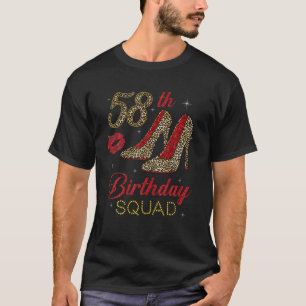 Womens 58Th Birthday Squad Stepping Into 58 Leopar T-Shirt