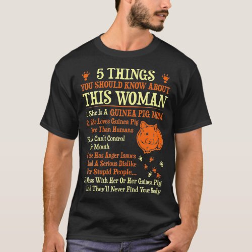 Womens 5 Things You Should Know About Guinea Pig M T_Shirt