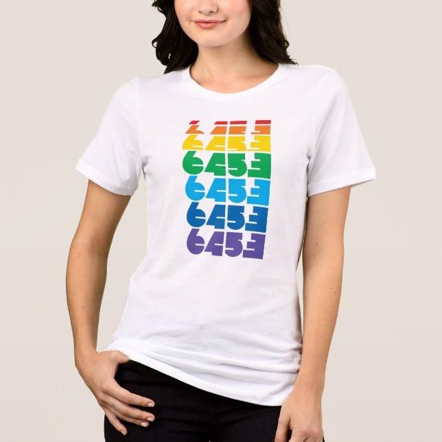 Women's 6453 Multi-color block tee (Front)