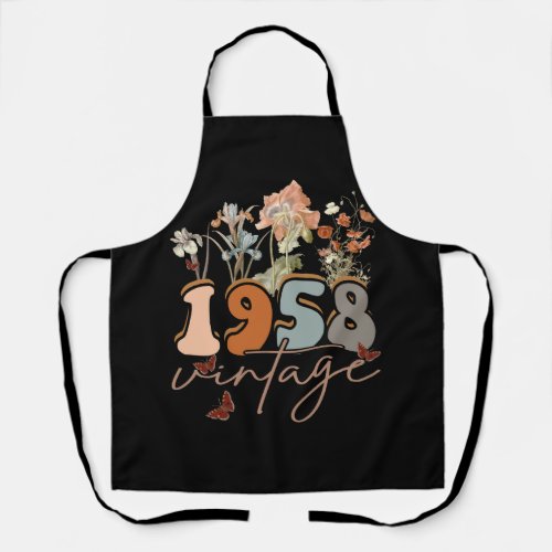 Womens 65 Years Old Vintage 1958 65th Birthday Tee Apron