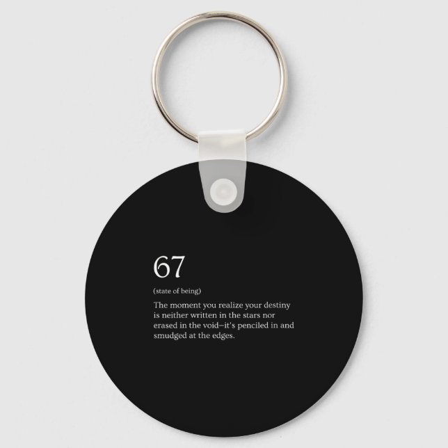 Womens 67 Definition Meme V-neck  Keychain (Front)