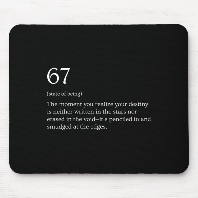 Womens 67 Definition Meme V-neck  Mouse Pad (Front)