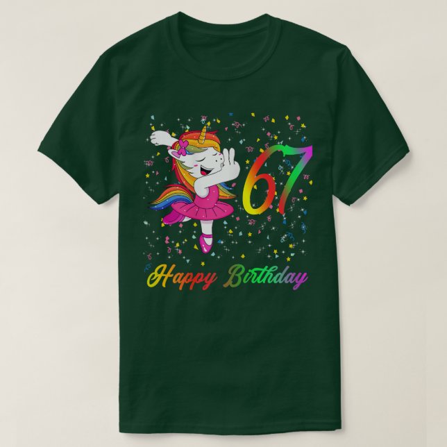 Womens 67 Years Old Birthday, Happy Birthday, Ball T-Shirt (Design Front)