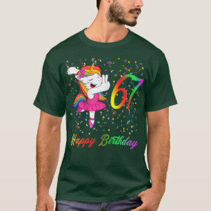 Womens 67 Years Old Birthday, Happy Birthday, Ball T-Shirt