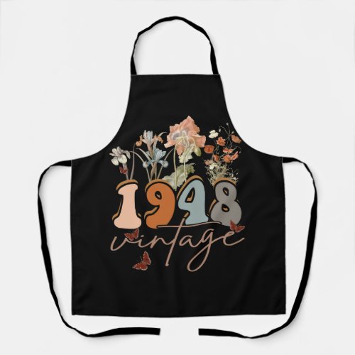 Womens 75 Years Old Vintage 1948 75th Birthday Tee Apron
