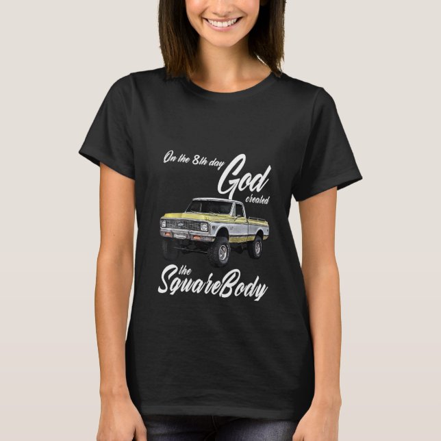 Womens 8th God Jimmy Squarebody Truck Suburban Bla T-Shirt (Front)