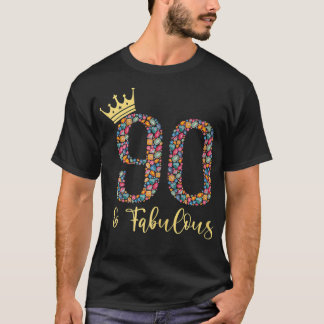 Womens 90 Years Old And Fabulous, 90th Birthday Gi T-Shirt