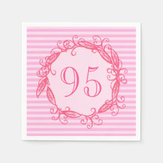 Women's 95th Birthday Beautiful Pink Swirly Napkins