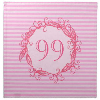 Women's 99th Birthday Beautiful Pink Swirly Napkin