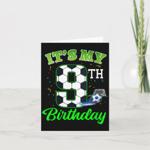 Womens 9th Birthday Football Boy Girl Kids Soccer Card