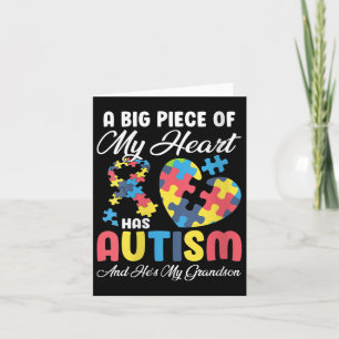 Womens A Big Piece Of My Heart Has Autism And Hes Card