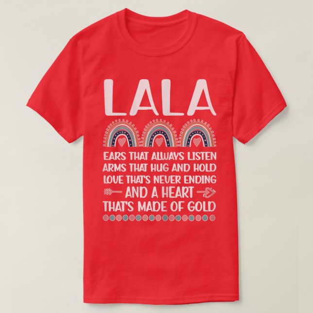 Womens A Heart Of Gold Lala Grandmother Appreciati T-Shirt (Design Front)
