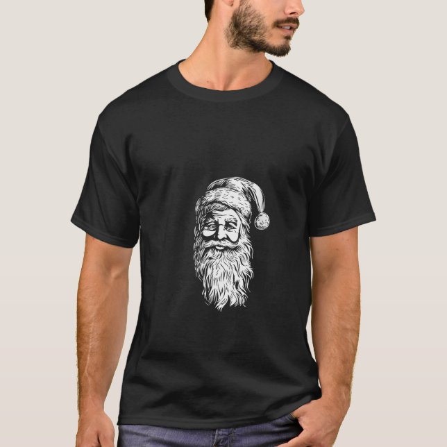 Womens A retro Santa Claus illustration brings smi T-Shirt (Front)