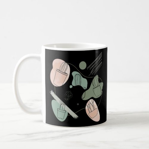 Womens Abstract Minimalist Cactus Aesthetic Boho C Coffee Mug