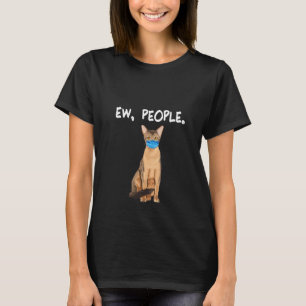 Womens Abyssinian Ew People Cat Wearing Face Mask T-Shirt