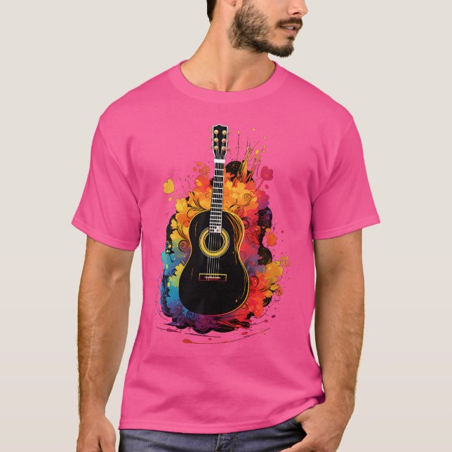 Womens Acoustic Guitar Musicians And Acoustic Guit T-Shirt (Front)