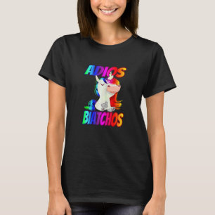 Womens Adios Biatchos Middle Finger Unicorn 1 T-Shirt