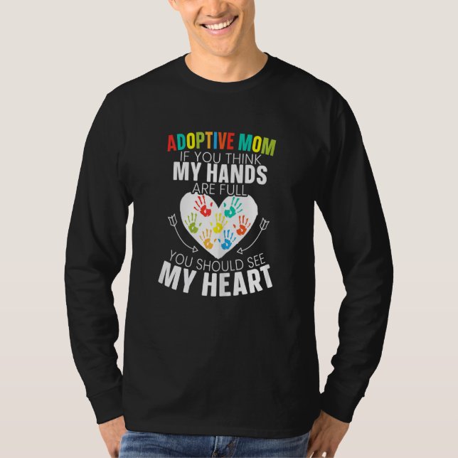 Womens Adoptive Mom Adoption Announcement Foster M T-Shirt (Front)