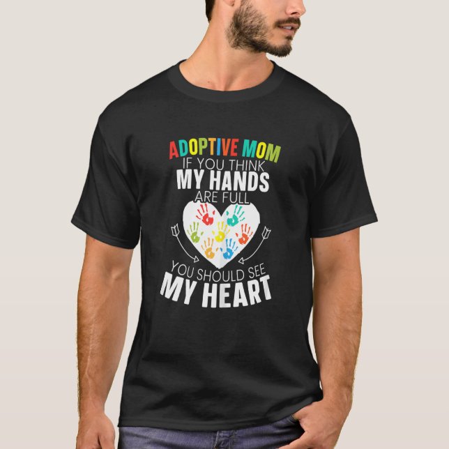 Womens Adoptive Mom Adoption Announcement Foster M T-Shirt (Front)