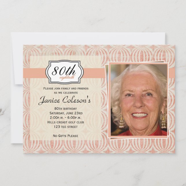 Women's Adult Photo Birthday Party Invite (Front)