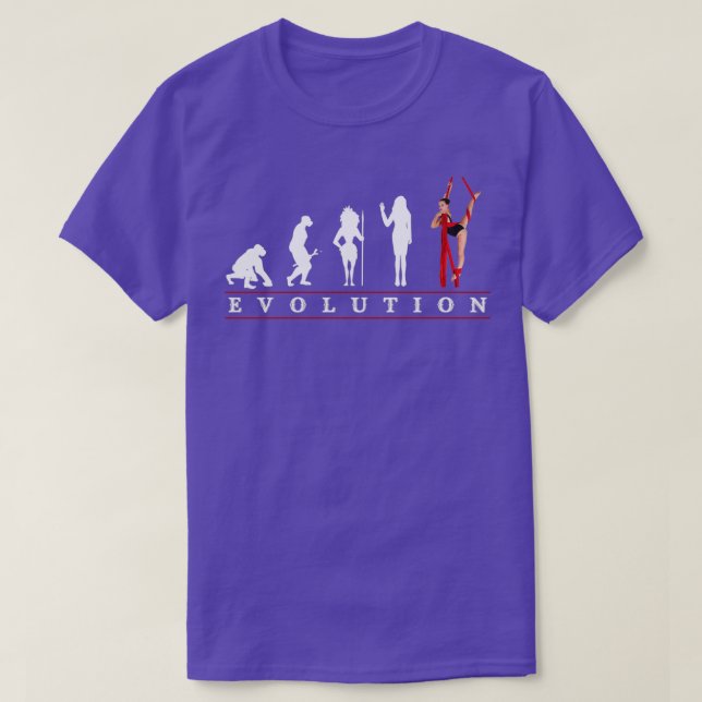 Womens Aerial Silk Evolution of Woman T-Shirt (Design Front)