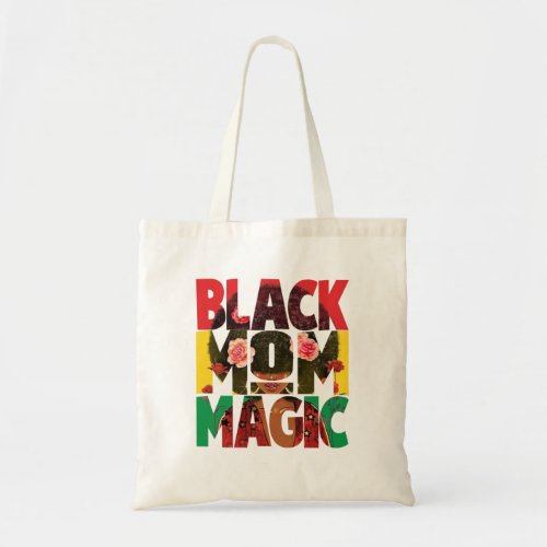 Womens African American Afro Mom Black Mom Magic M Tote Bag