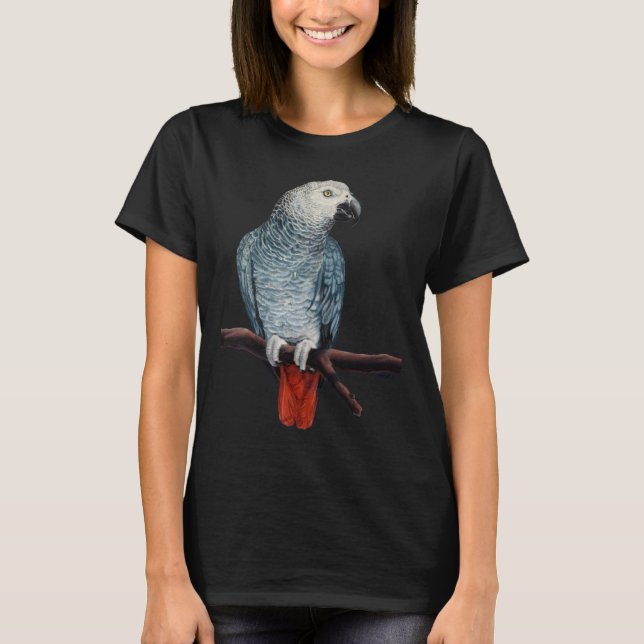 Women's African Grey Shirt Parrot Art T-shirts (Front)