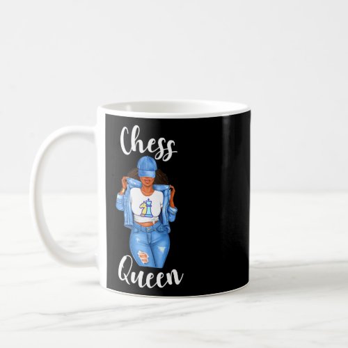 Womens Afro Black Woman Chess Queen Player Loves C Coffee Mug