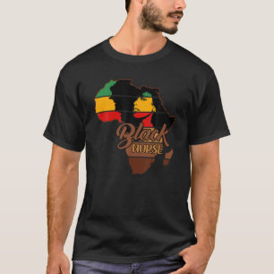 Womens Afro Melanin Black Nurse ER OR RN Back Hist T-Shirt