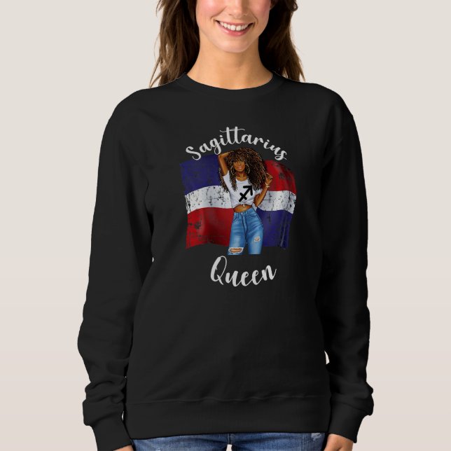 Womens Afro Sagittarius Queen From Dominican Repub Sweatshirt (Front)