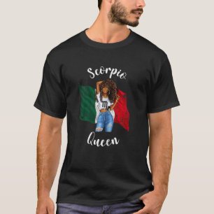 Womens Afro Scorpio Queen From Ecuador Zodiac Birt T-Shirt