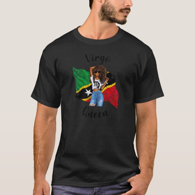 Womens Afro St Kitts & Nevis Virgo Queen African F T-Shirt (Front)