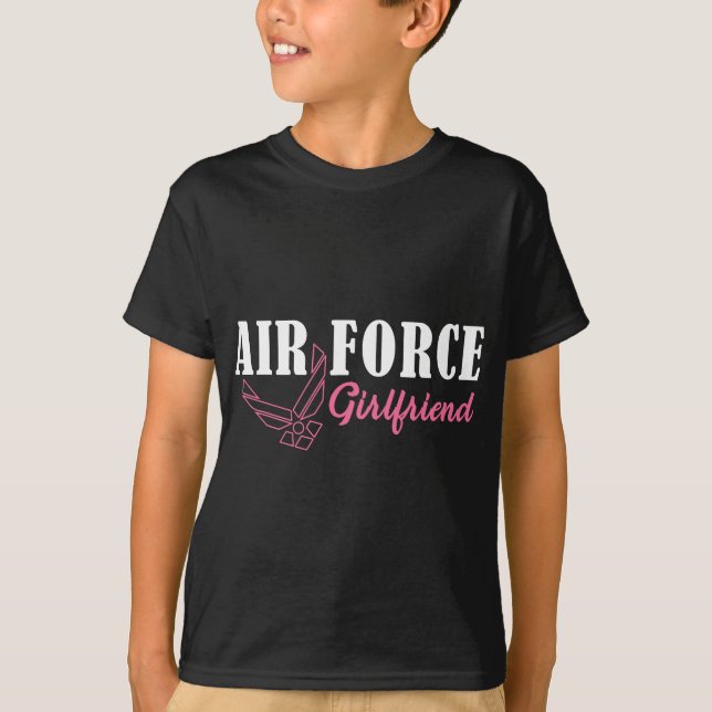 Womens Air Force Proud Girlfriend  U.S Pride Milit T-Shirt (Front)