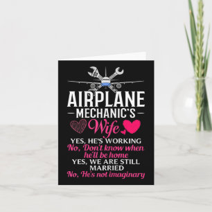 Womens Aircraft Mechanic Wife Airplane Maintenance Card