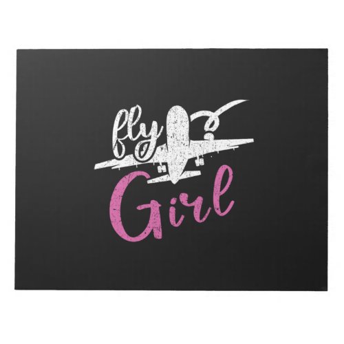 Womens Airplane Aviation Lover Aircraft Fly Girl Notepad