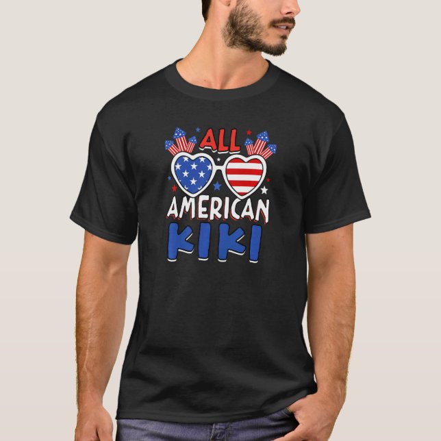 Womens All American Kiki 4th Of July American Flag T-Shirt (Front)