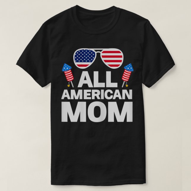 Womens All American Mom American Mom  T-Shirt (Design Front)