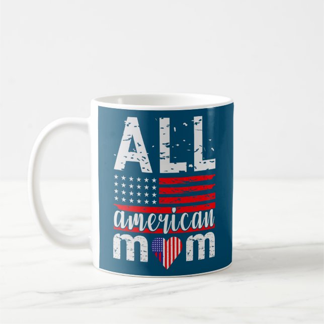 Womens All American Mom mothers day women's day Coffee Mug (Left)