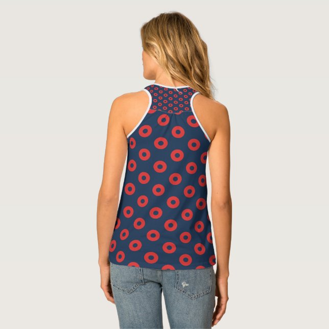 Womens All Over Fishman Donut Tank Top (Back Full)