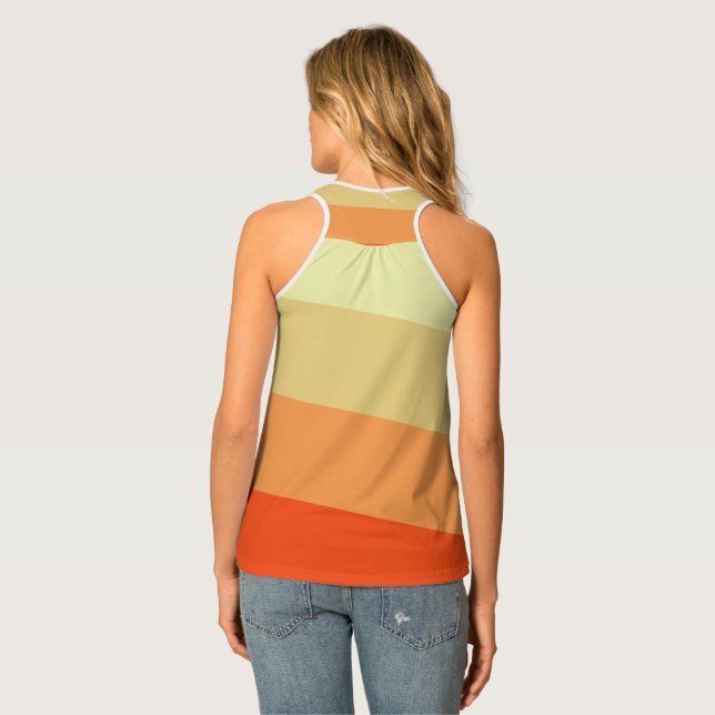 Women's All-Over Print Mixed Stripe Racerback Tank Top (Back Full)