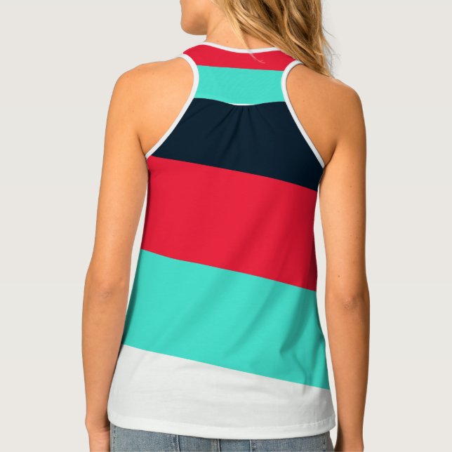 Women's All-Over Print Mixed Stripe Racerback Tank Top (Back)