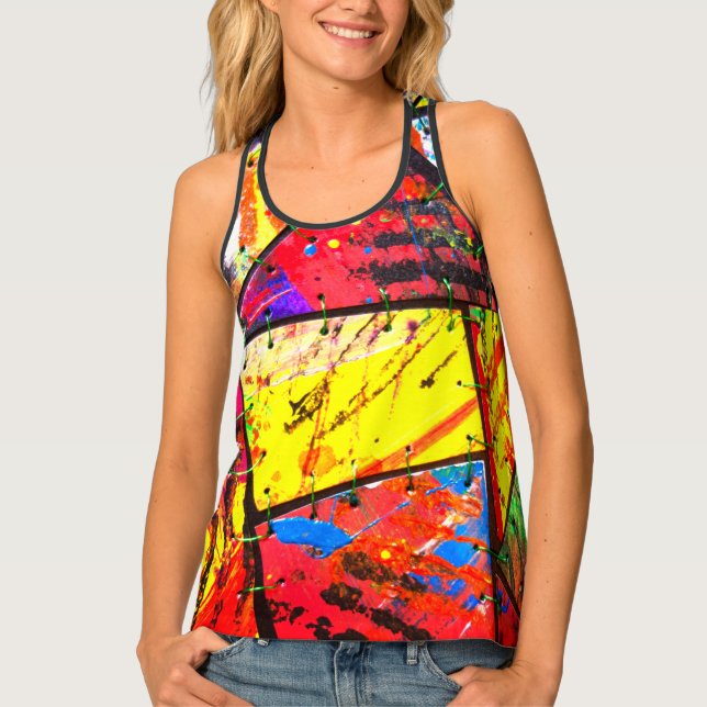 Women's All-Over Print Racerback Tank Top (Front)