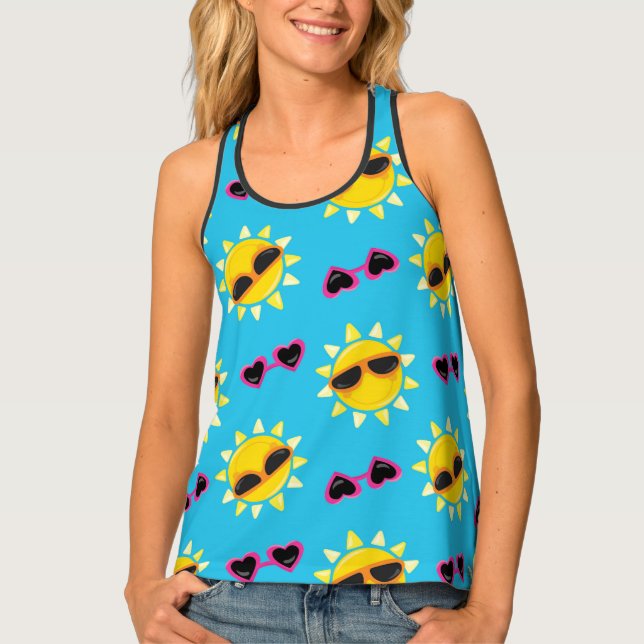 Women's All-Over Print Racerback Tank Top (Front)