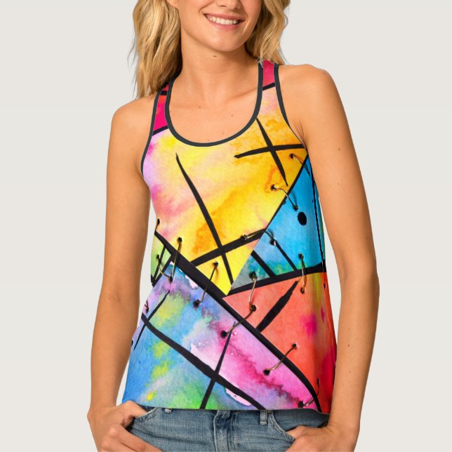 Women's All-Over Print Racerback Tank Top (Front)