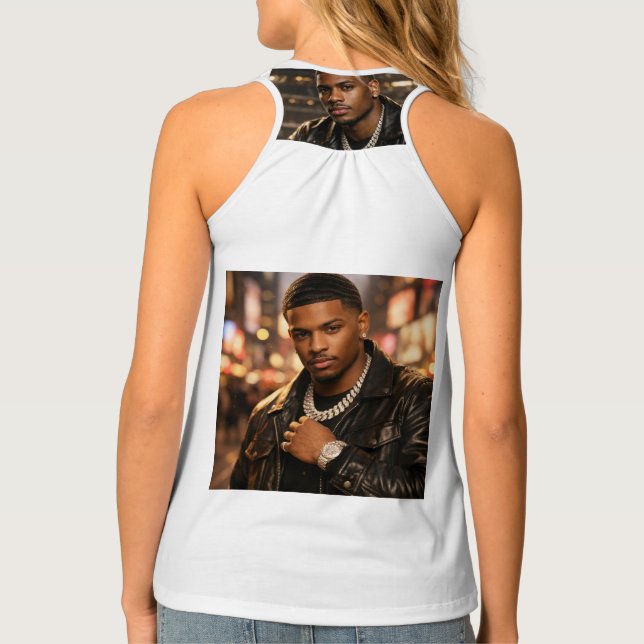 Women's All-Over Print Racerback Tank Top (Back)